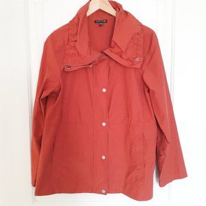 Eileen Fisher Zip/Snap Front Jacket Orange Size M